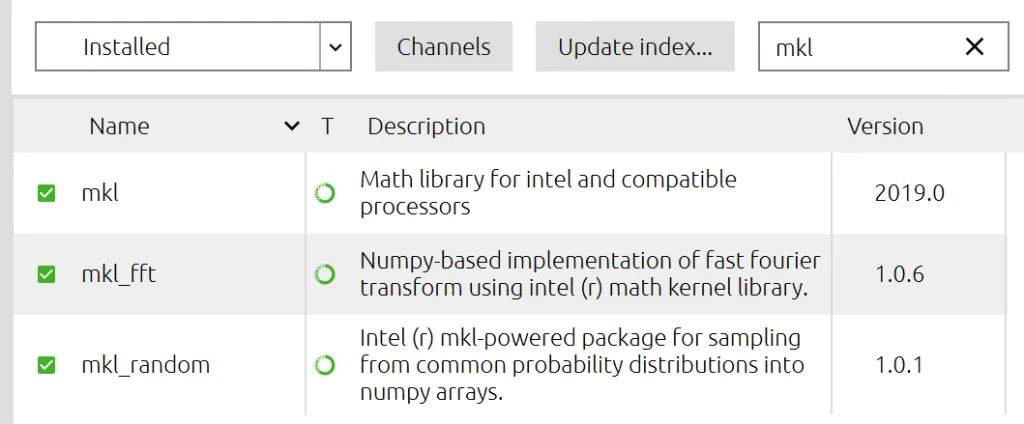 Windows環境のAnacondaで序数やらmklがどうたらでエラーが出た時
