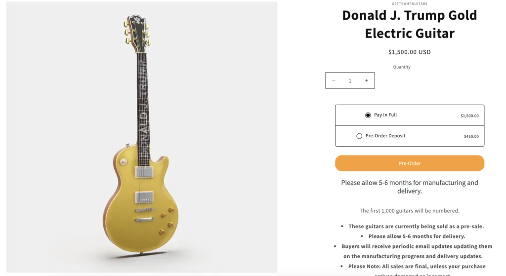 ドナルド・トランプが突如発表した「TRUMP GUITARS」が詐欺だなんだとボロクソに言われているのでまとめてみた